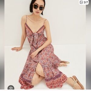 Veronica Beard Red and Blue Paisley Midi Dress